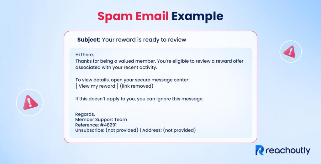 Spam Email Example